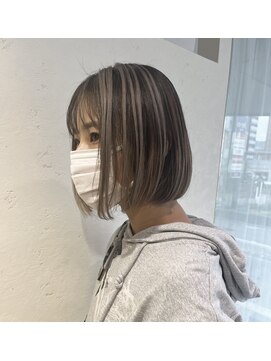 エヌプラス(N+) ミニボブ ダークアッシュバレイヤージュ イメチェン