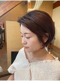 前下がりボブ/ピンクブラウンカラー/30代/代官山/中目黒