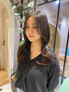 ロンド エスポワール 錦糸町(Lond espoir) ピンクベージュ前髪カタログマルチダボブ【韓国ヘア/鈴木颯】