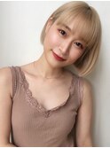 ブリーチエモージュグレーベージュくびレイヤーロング前髪パーマ
