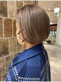 20代30代40代ミニボブ プツッとボブ ミルクティーベージュ