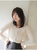 顔まわりレイヤーカット×チョコレートブラウン