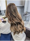 ダブルカラー外ハネボブインナーカラーハイライトケアブリーチ