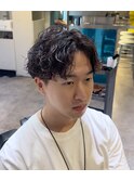 刈り上げセンターパートフェザーパーマサーフカールn