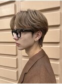 メンズボブウルフメンズミディアムレイヤーカットメンズウルフ