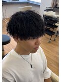 ツイストスパイラルパーマメンズマッシュ