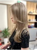 20代30代ダブルカラーブリーチ立体感グラデーション透明感