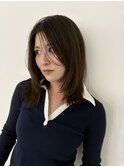 オリーブベージュ×レイヤーカット