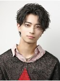 波巻きパーマメンズツイストスパイラルパーマセンターパート