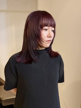 ベンジー 薬院大通店(benji) 顔まわりレイヤー×ボルドーカラー