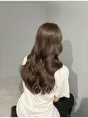 ブリーチなしカラー/髪質改善/ミルクティーベージュ/小顔へア