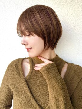 白髪ぼかしハイライト/コンパクトショートで透明感40代50代p川口