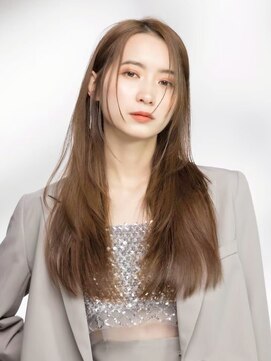 セミロング/髪質改善/ノンダメージカラー/艶感/艶髪/透明感