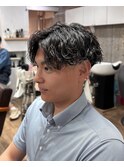 センターパート×波巻きスパイラル◎
