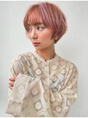 コンパクトショート×ハイトーンピンクベージュ/透明感p上尾