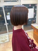 ヒラトヤ 肴町店&nbsp;大人ボブ丸みショートホイルカラーマロンベージュ絶壁解消ボブ