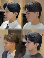 ブルニール 心斎橋(BLEUNIR) フェザーショート パーマ 軽め センターパート 大人ヘア