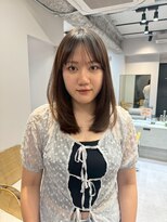 モク 立川(moc)&nbsp;韓国風レイヤーカットブリーチダブルカラー前髪