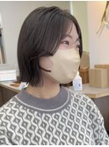 モードに大人可愛いダークアッシュイメチェンボブ