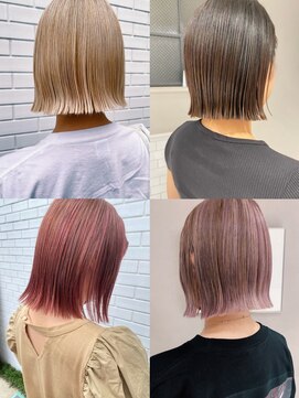 フェンヘアーアイス 中目黒(Fen.hair ici) 10代20代★大人かわいいダブルカラー切りっぱなしボブ