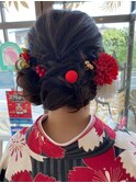 編み込みヘアセット