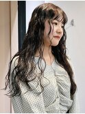 前髪カット 波巻きスパイラル　束感　艶髪　顔周りカット　小顔