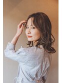 透け感たっぷり柔らかミディアムスタイル
