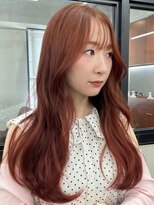 ニコ トウキョウ 渋谷(nico TOKYO)&nbsp;ダブルカラーチェリーレッドピンクブラウン韓国レイヤーロング