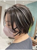 大人レイヤーカット白髪ぼかし脱白髪染め40代50代60代