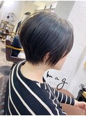 【美シルエット】立体感丸みくびれショート×ハイライトカラー