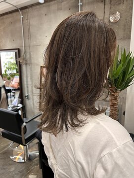 ヴィップルーム(viproom) シースルーバングハイライトレイヤーロンググレーベージュ