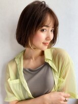 ノラ ギンザ(NORA GINZA) 小顔ボブ×イヤリングカラー×シースルーバング 20代30代40代