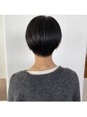 耳かけショート/シンプルショートメンズライク/アッシュブラック