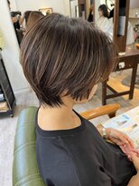 【添田】骨格補正な若見えショート！ハイライトカラー白髪ぼかし