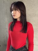 顔まわりカットレイヤーカットナチュラルブラウン透明感カラー