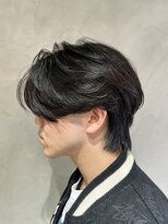 ウルフセンターパート/ニュアンスパーマ/センターパート