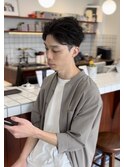 リバースパーマ風アップバング
