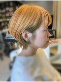 明るめショート×greenのインナーカラー★