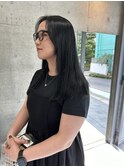 ブリーチなしダブルカラーでブルーブラック