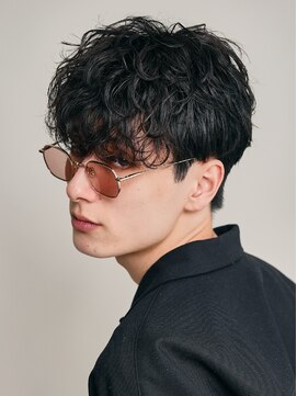 レタッチ バイ フィフス 天神大名(RETOUCH by fifth) 福岡天神ゆるめシャドウパーマメンズマッシュウルフカット緩め