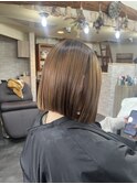 美髪矯正×ぱっつんボブ