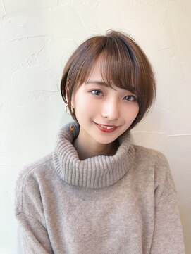 リブランド 銀座(REBRAND) 王道耳かけ小顔ショートヘアグレージュブラウン前髪あり