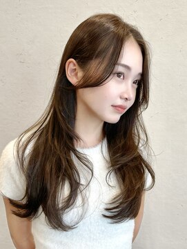 ライン(LINE) 韓国風/レイヤー/前髪カット/オリーブ/透明感/ハッシュカット