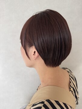 A BY WHO江坂/丸みショート/ショートボブ/ピンクカラー