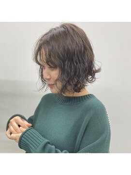 ヘアリゾート マンゴスティン(hair resort Mangosteen) ボブパーマ×オリーブベージュ