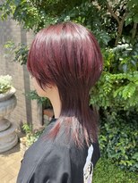 ルシア(LUCIA)&nbsp;ミディアムウルフカット/レッドカラー