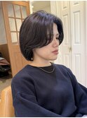 大人ガーリー/レイヤーショート/前髪白髪/20代30代40代50代/大宮