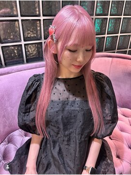 リンドトウキョウ ウメダ(LINDO TOKYO) RINKU艶々ストレートサーモンピンクロング