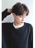 ブルーブラックスペインパーマ、韓国マッシュスパイキーショート