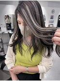 【枚方】ホワイトハイライトケアブリーチ白髪ぼかし ハイライト